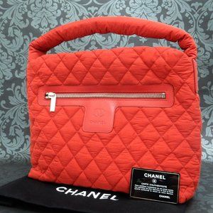 Chanel Red Nylon Quilted Bag